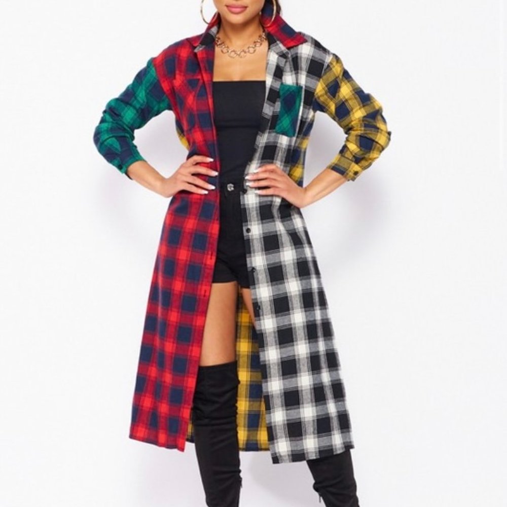 Multi Plaid Cardigan